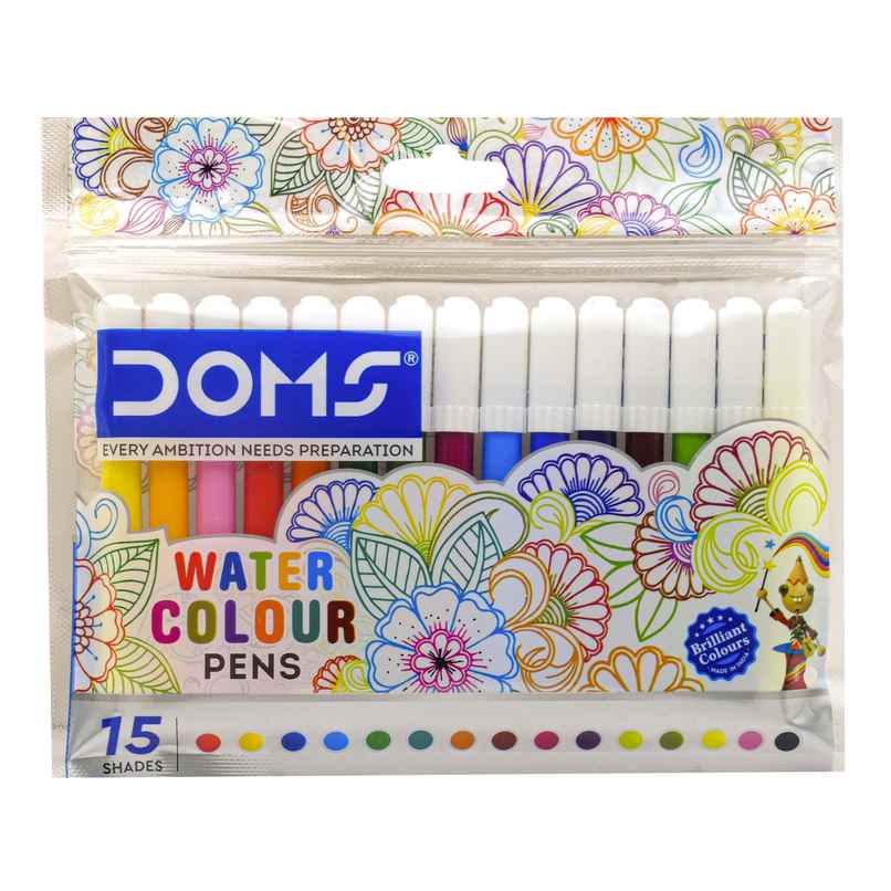 Doms 15 Shades Pack Water Colours Pens