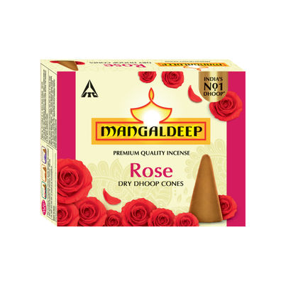 Mangaldeep Dry Dhoop Cone | Rose