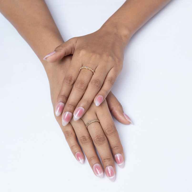 Pep Nails Berry Medium Almond Pink Cat Eye Reusable Press On Nails 30 Nail Tips