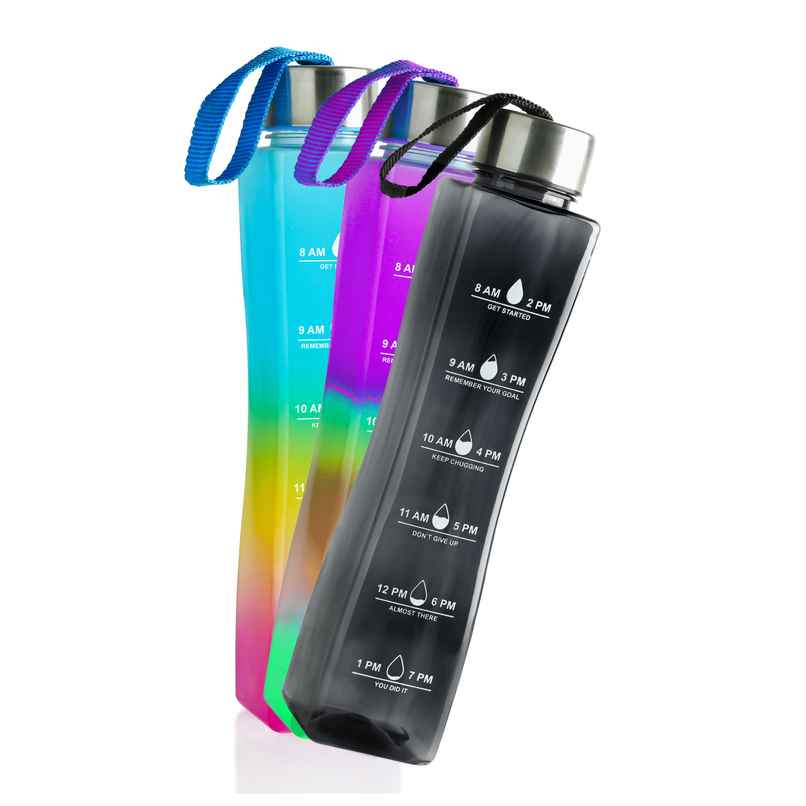 2Mech Plastic Water Bottle Time Marker Motivational Bottle | Assorted | 800 ml