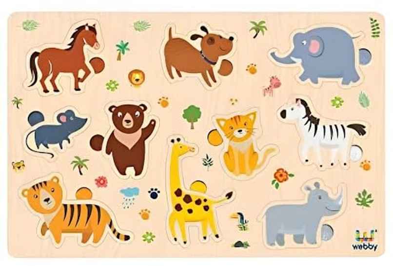 Webby Animal Educational Wooden Puzzle for Kids