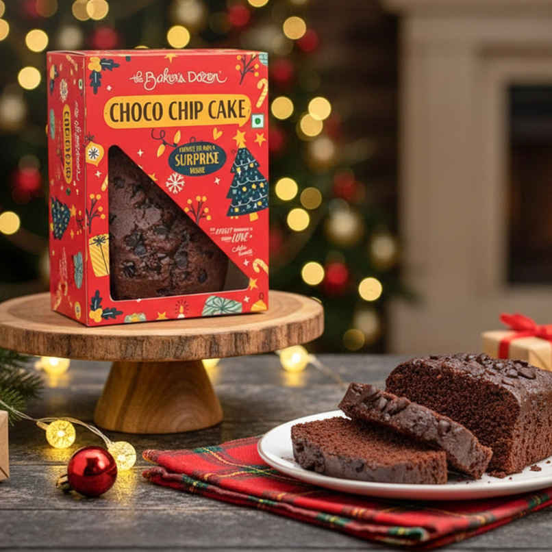 The Baker's Dozen Choco Chip Cake |Eggless Cake | Chocolate Cake | Tea Cake | Made with Cocoa Powder
