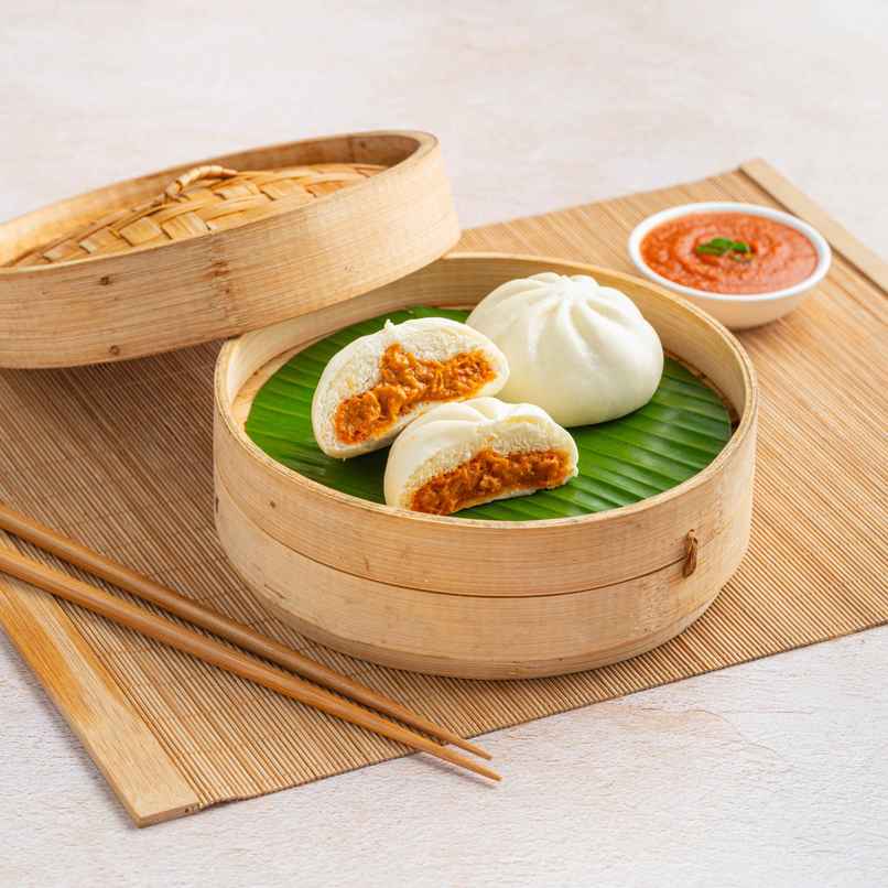 Veg Steamed Pizza Bao
