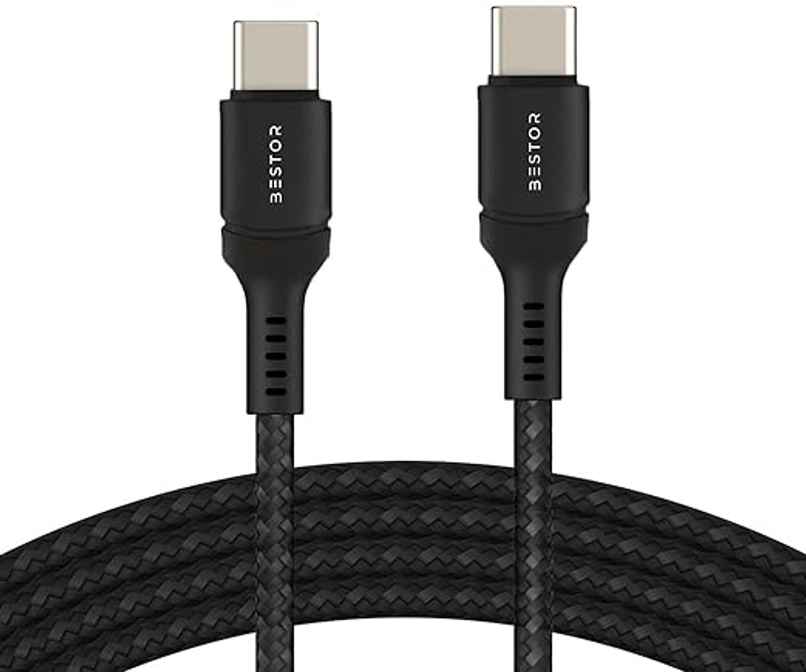 Bestor 60W Type-C to Type-C Cable 1.2m PD Nylon Braided Durable Design 480Mbps Data Transfer Compatible with Smartphones, Tablets, Laptops & All Type-C Devices - Black Bestor 60W Type-C to Type-C Cable 1.2m PD Nylon Braided Durable Design 480Mbps Data Transfer Compatible with Smartphones, Tablets, Laptops & All Type-C Devices - Black