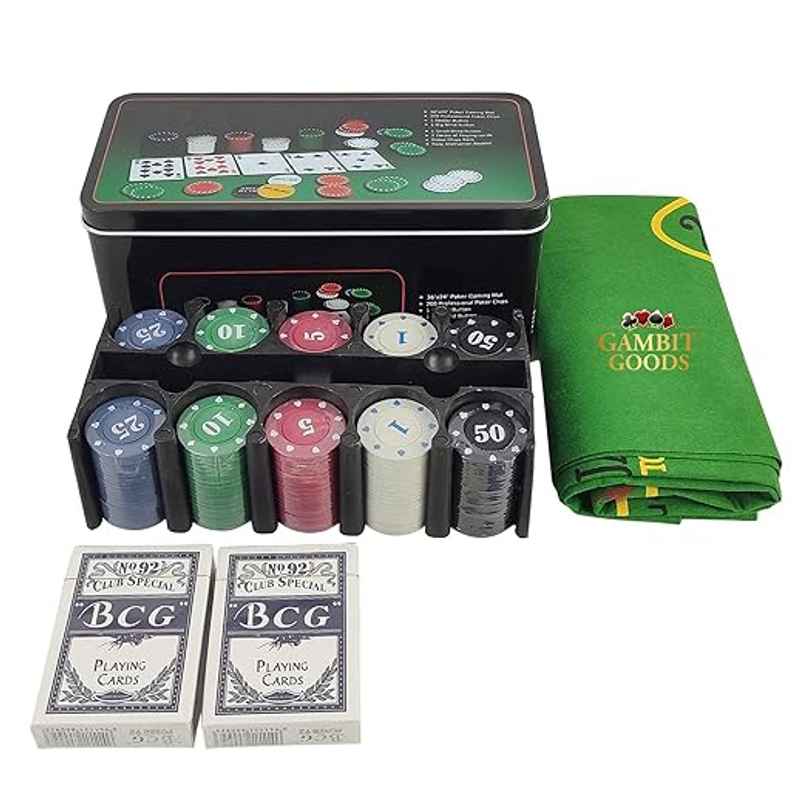 ABK Casino-Style Poker Set with 200 Chips