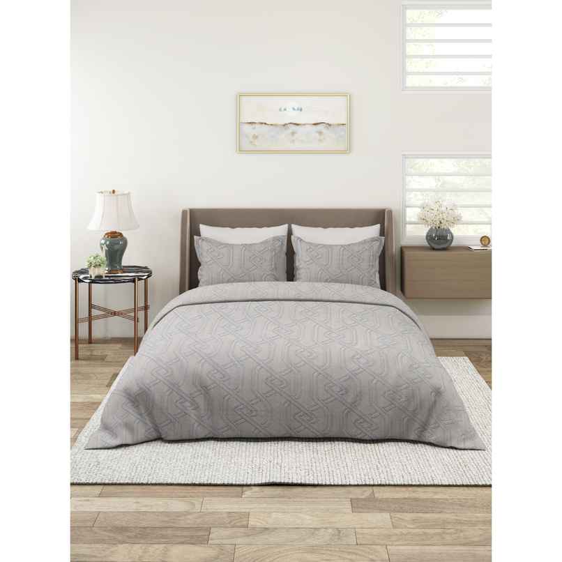 BAY6 Cotton Groovy Super Soft Double Bedsheet 120 Tc With 2 Pillow Covers - Olive