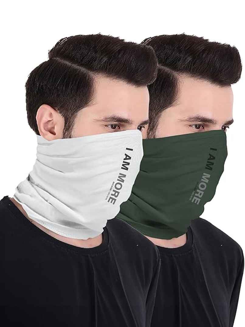 Freecultr Bamboo Bandana Headband Pack of 2 | Anti-Microbial (White & Green)