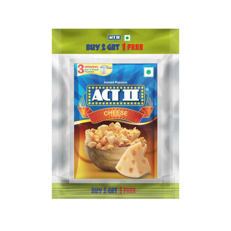Act II Instant Popcorn | Cheese, Buy 2 Get 1 free offer, Hot & Fresh in 3 mins