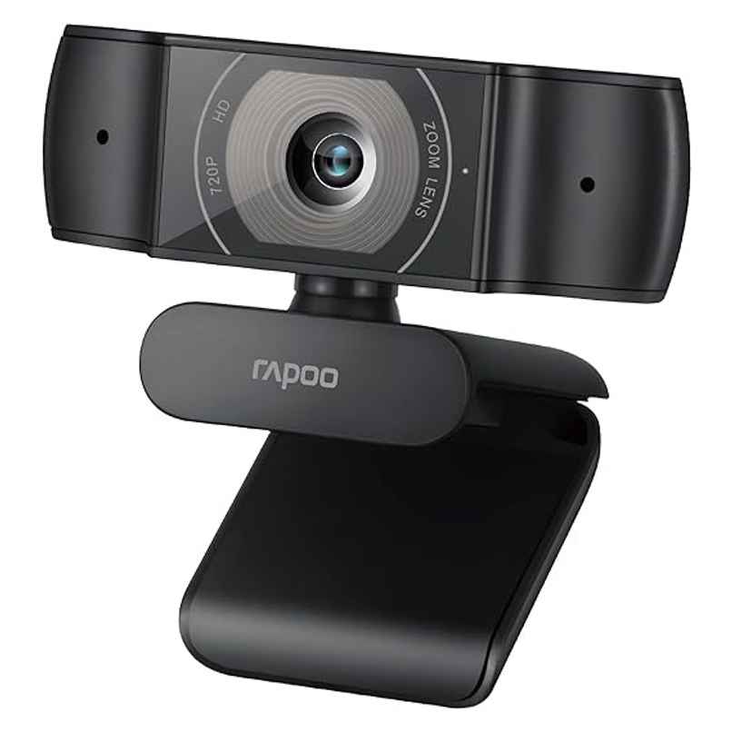 Rapoo C200 Web Camera 720P | HD Webcam with Microphone | 100-degree Wide Angle lens