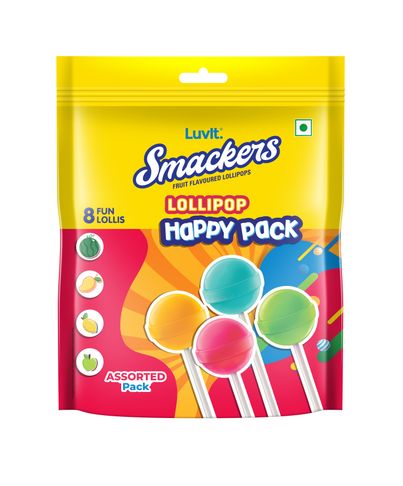 Luvit Smackers Fruit Assorted Lollipops