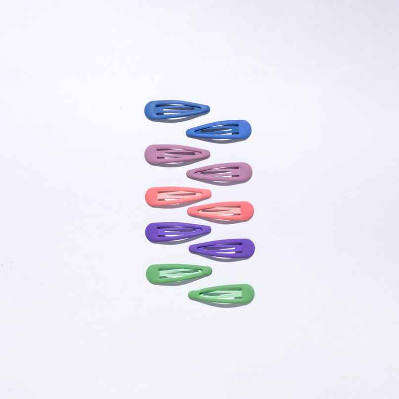 Gush Beauty Tic Tac Hair Pins/Clips | Multicolor | Green, Purple, Blue & Pink
