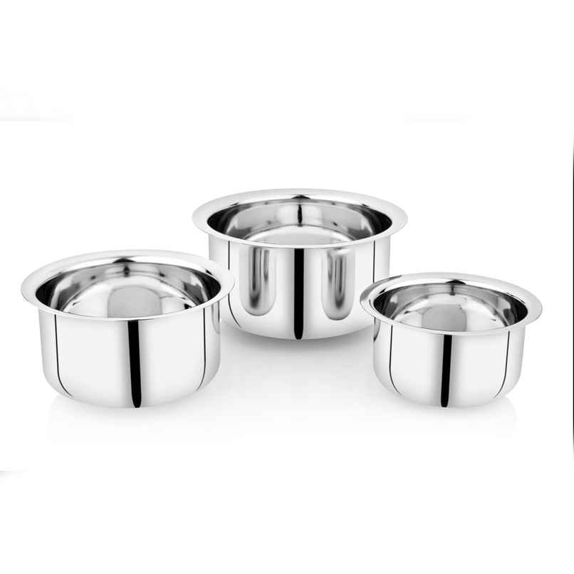 Steelera Stainless Steel Round Bottom Tope / Cookware | Food Safe | 1.4 L, 2.4 L and 3.5 L