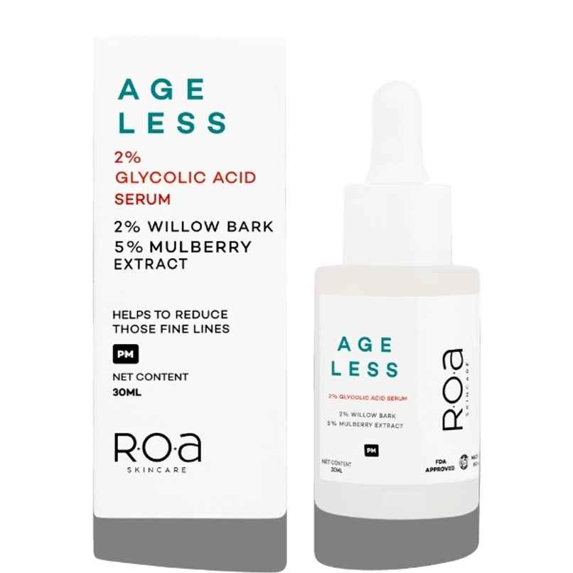 R.O.A Skincare Ageless Face Serum 2% Glycolic Acid & 2% Salicylic Acid Serum With 5% Mulberry Extract