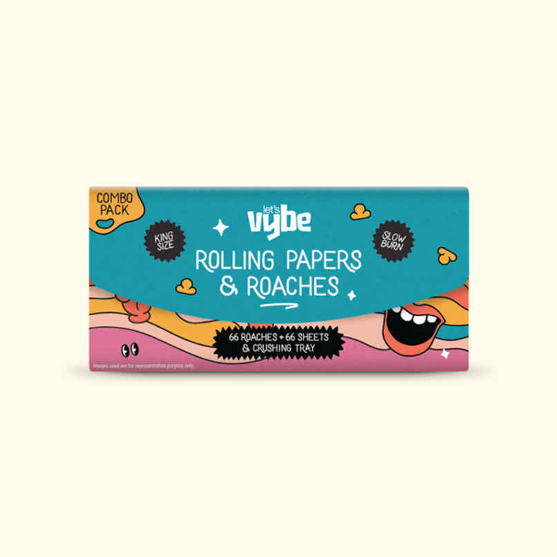 Lets Vybe Magnetic Pocket Pack With Crushing Tray (66 Roaches + 66 Rolling Papers)