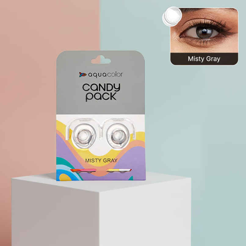 Aquacolor Daily Disposable Contact Lens- Misty Grey (2 Lens Candy Pack) | Zero Power Aquacolor Daily Disposable Contact Lens- Misty Grey (2 Lens Candy Pack) | Zero Power