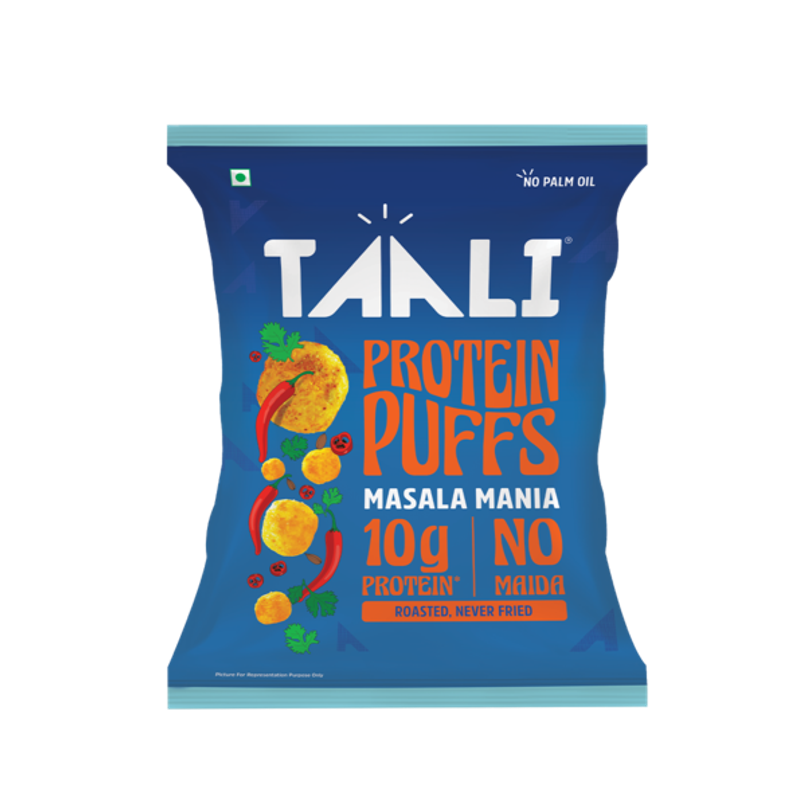 Taali Protein Puffs - Masala Puff, Roasted, Corn & Jowar, No Palm Oil, No Maida, Rich in Protein