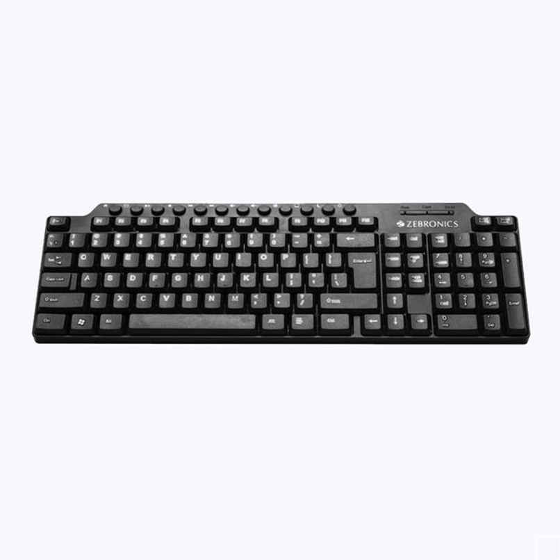 Zebronics ZEB-KM2100 Multimedia USB Keyboard Comes with 114 Keys Including 12 Dedicated Multimedia Keys & with Rupee Key - Black