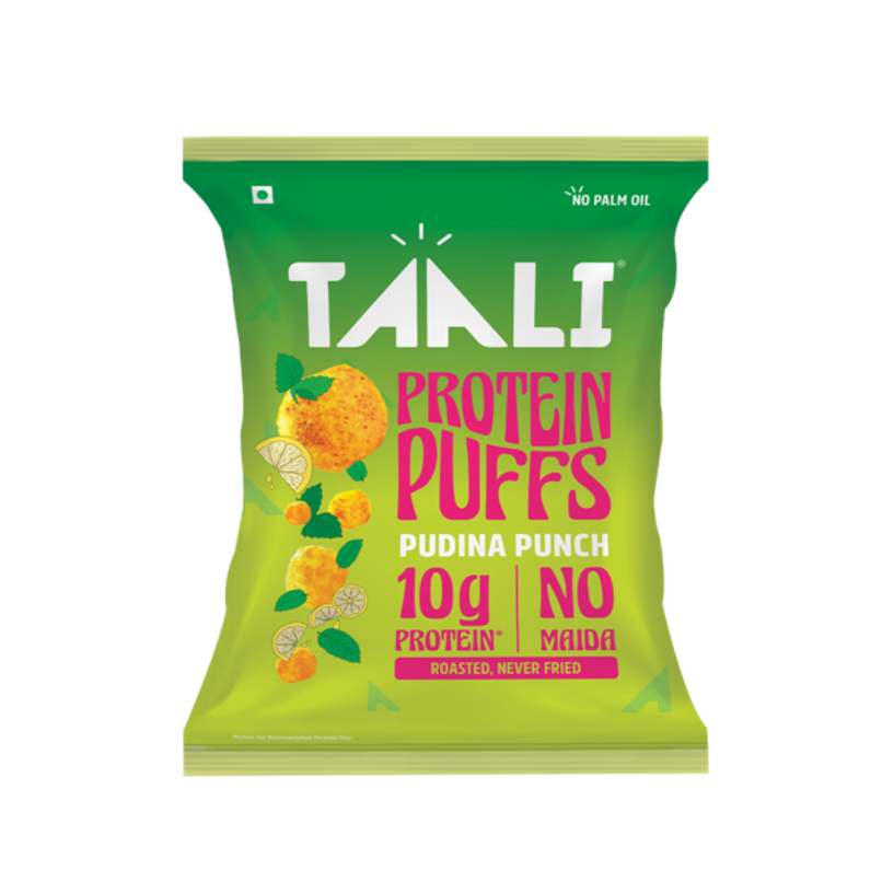 Taali Protein Puffs - Pudina Puff, Roasted, Corn & Jowar, No Palm Oil, No Maida, Rich in Protein