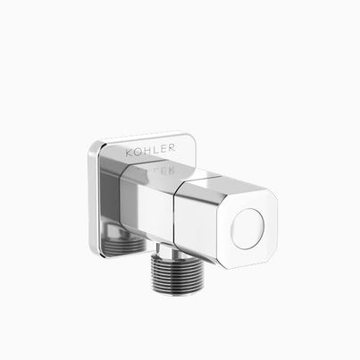 Kohler Brass Angle Valve With Leak-proof Design Stop Cock and Wall Flange Chrome Finish | Pack of 2 Kohler Brass Angle Valve With Leak-proof Design Stop Cock and Wall Flange Chrome Finish | Pack of 2