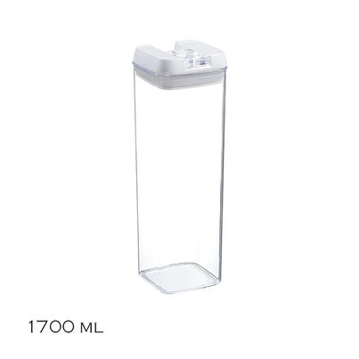 Tex-Ro White Cap Airtight Plastic Grocery Container For Kitchen Organizer - Pack Of 4