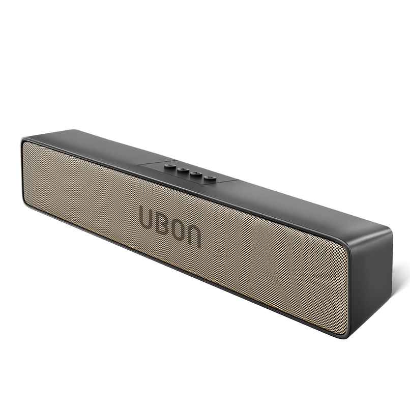 Ubon SP70D 16W Bluetooth Soundbar with 6hr playtime, 2000 mAh Battery, BT V5.3, Type C (Gold)