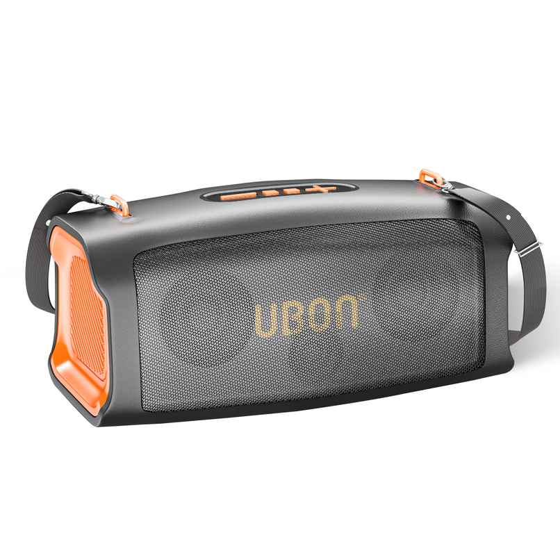 UBON 30 Watt Wireless Party Speaker (SP-85) with 20 Hours Long Playtime | 4000 mAh Battery, Surround Sound, Multple Connectivity - TF Card, BTV5.3, Aux, Built in FM Radio - Black & Orange UBON 30 Watt Wireless Party Speaker (SP-85) with 20 Hours Long Playtime | 4000 mAh Battery, Surround Sound, Multple Connectivity - TF Card, BTV5.3, Aux, Built in FM Radio - Black & Orange