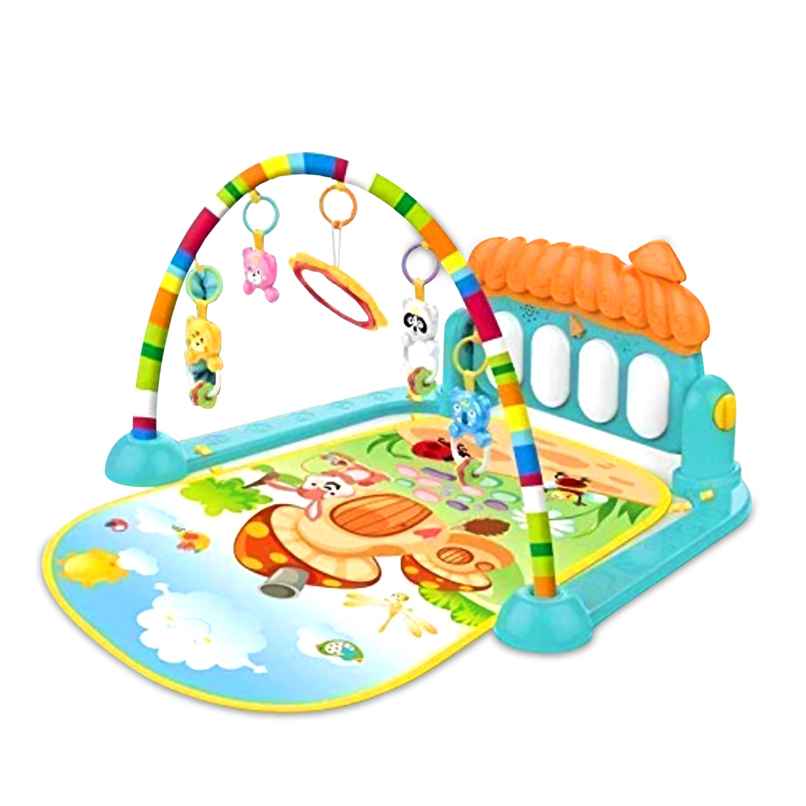 Kidsmate Piano Play Gym Mat with Lights & Toys - Baby Play Mat for 0-3Y - Sea Green