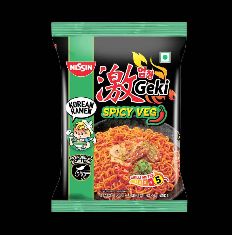 Nissin Geki - Hot and Spicy Korean Veg Flavoured Ramen Instant Noodles