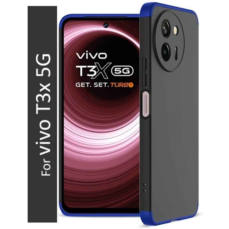 Kwine Case Vivo T3X 5G Back Cover - 360 Degree Case - Blue Color