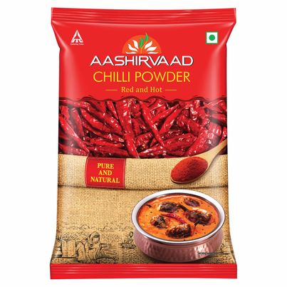 Aashirvaad Chilli Powder, Red Hot Chilli Powder with No Added Flavours and Colours
