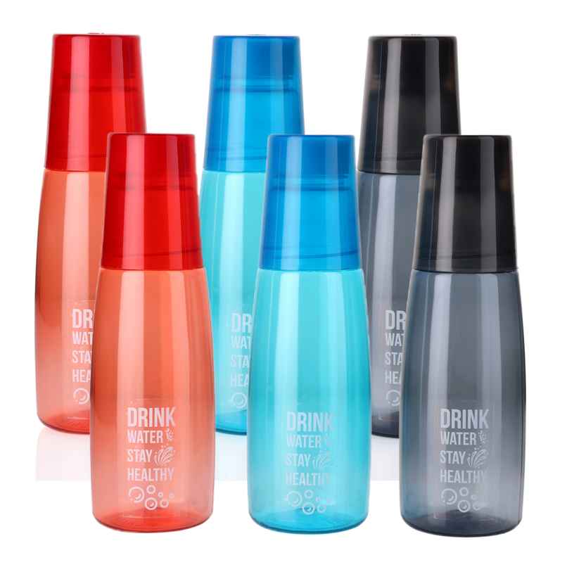 2Mech Plastic Fridge Water Bottle with Plastic Glass | Multicolour | 1 L