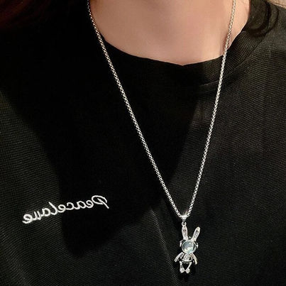 SALTY Alpha Spaceman Stainless Steel Pendant Chain for Men and Boys| Anti-Tarnish | Silver