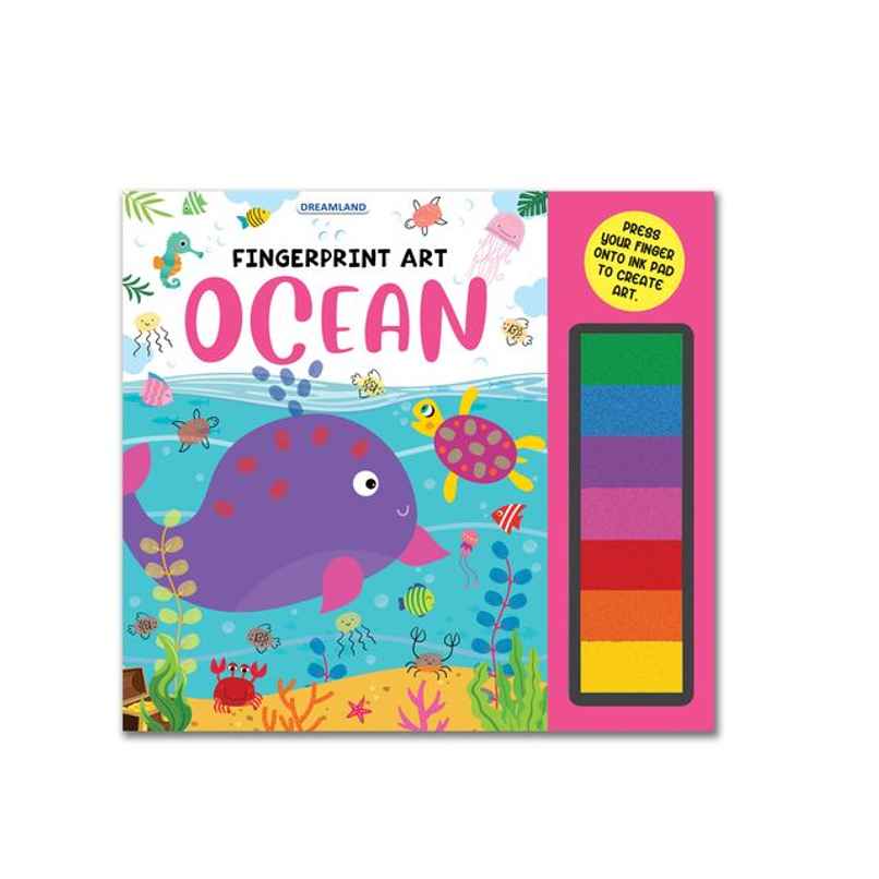 Fingerprint Art Activity Book for Children - Ocean with Thumbprint Gadget
