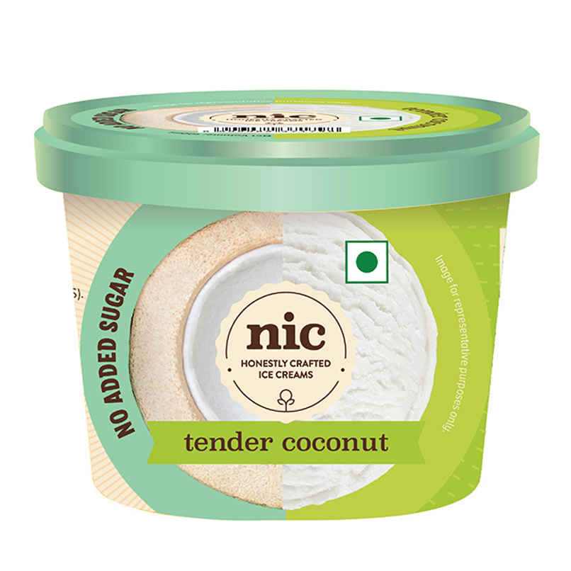 NIC Tender Coconut Ice Cream Cup | No Added Sugar Cups | Preservative Free | No Artificial Flavors