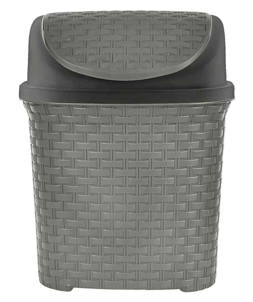 Kuber Industries Plastic Dustbin with Swing Lid | 7 Litre | Home | Kitchen | Office | Grey Kuber Industries Plastic Dustbin with Swing Lid | 7 Litre | Home | Kitchen | Office | Grey