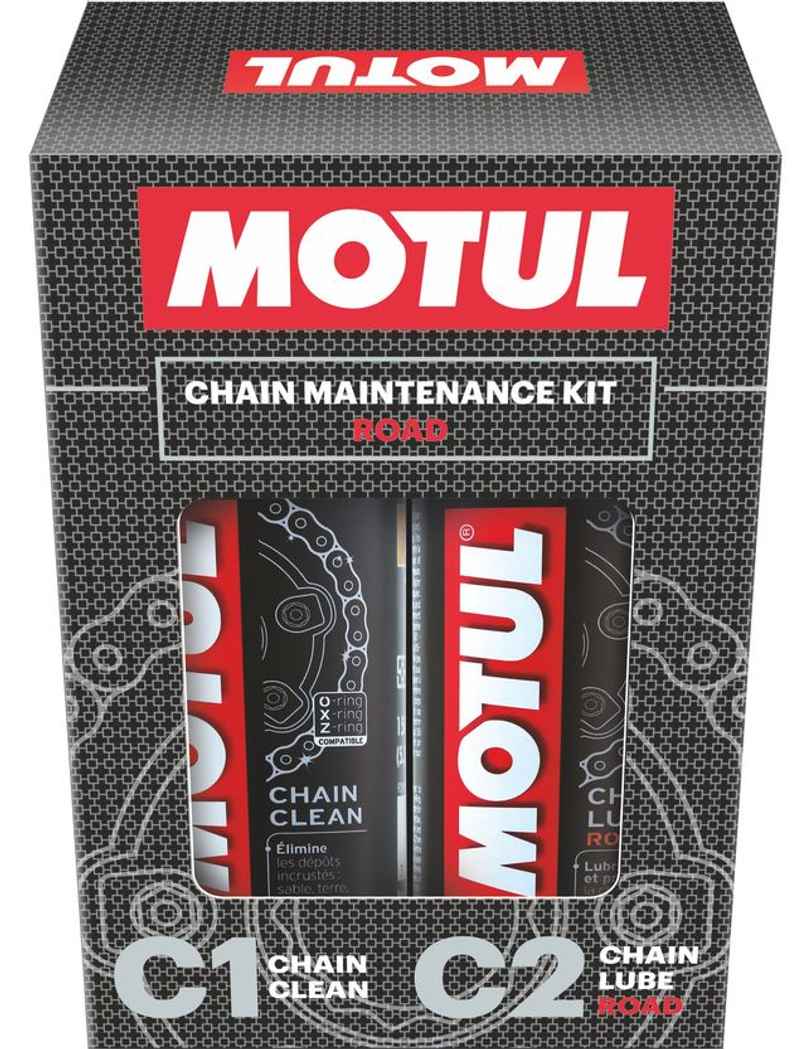 Motul Combo of C2 Chain Lube | 400 ml) and C1 Chain Clean for All Bikes | 400 ml