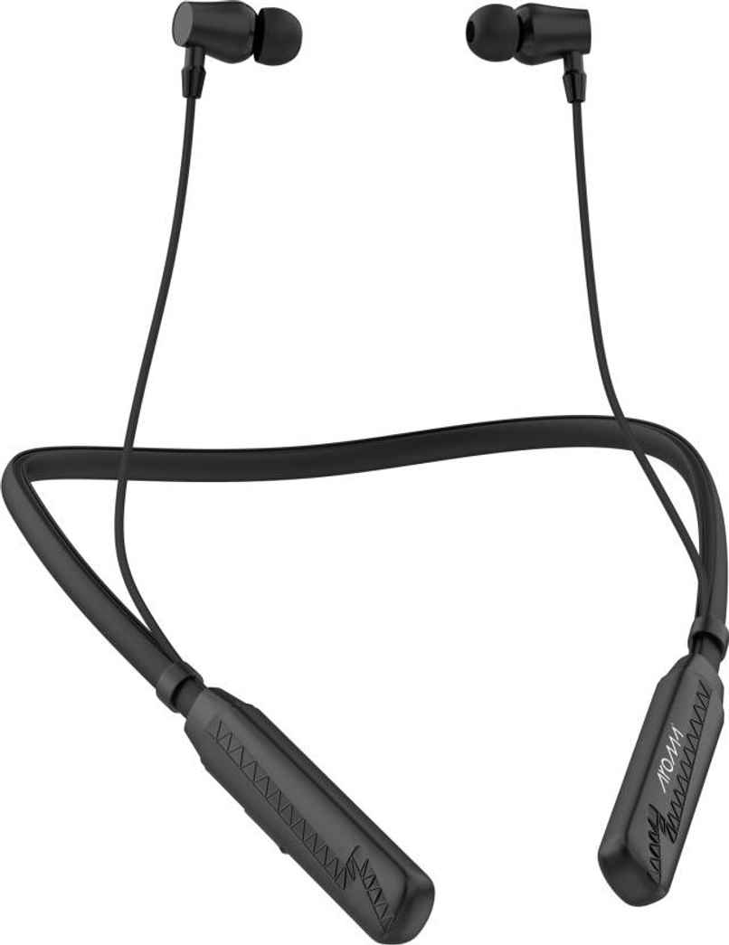 Aroma Nb119 Bold - 60 Hours Playback | Wireless Bluetooth Neckband | Voice Changer | Black