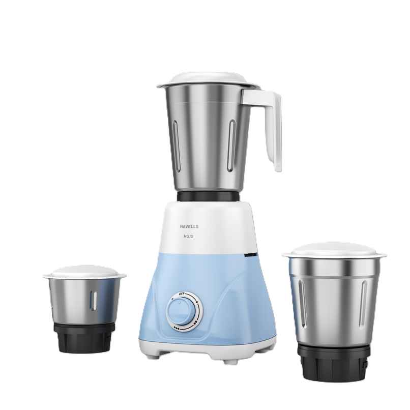 Havells 500 Watt Mojo Mixer Grinder 3 Jar | White-Light Blue