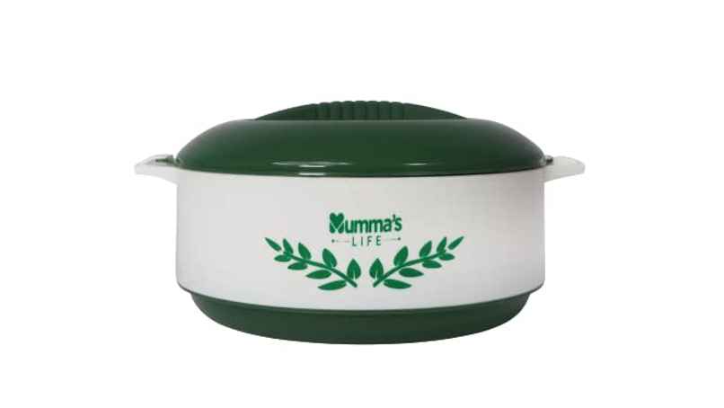 Mumma's Life Plastic Casserole With Lid For Roti/Chapati (Green) (2000Ml)