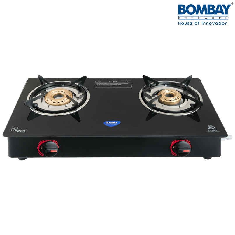 Bombay Kookware Gas stove 2 burner Glass Top