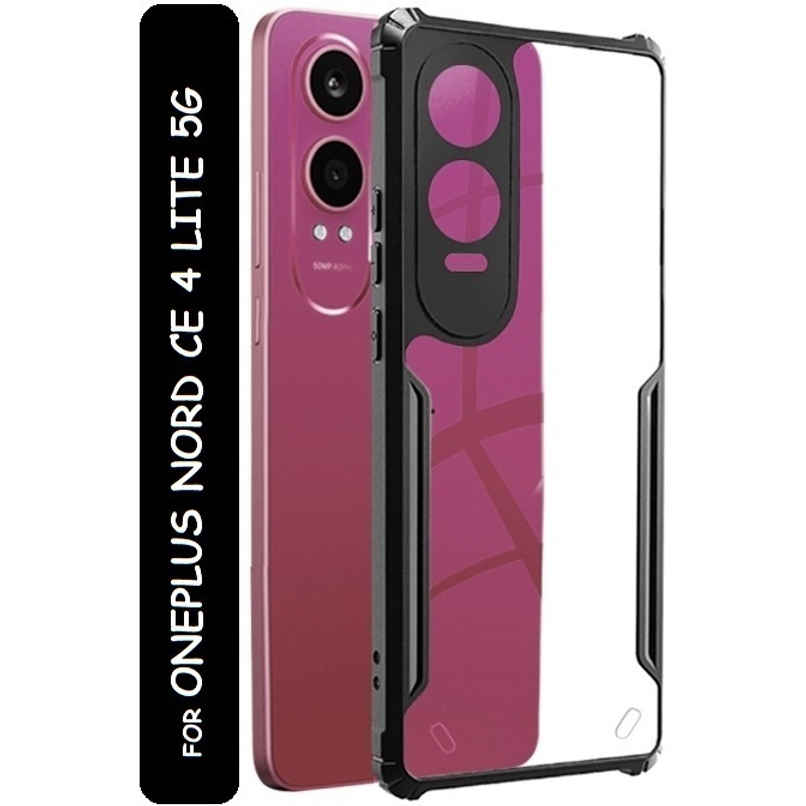 Kwine Case Oneplus Nord Ce 4 Lite Back Cover - Black Bordered Transparent Case Kwine Case Oneplus Nord Ce 4 Lite Back Cover - Black Bordered Transparent Case