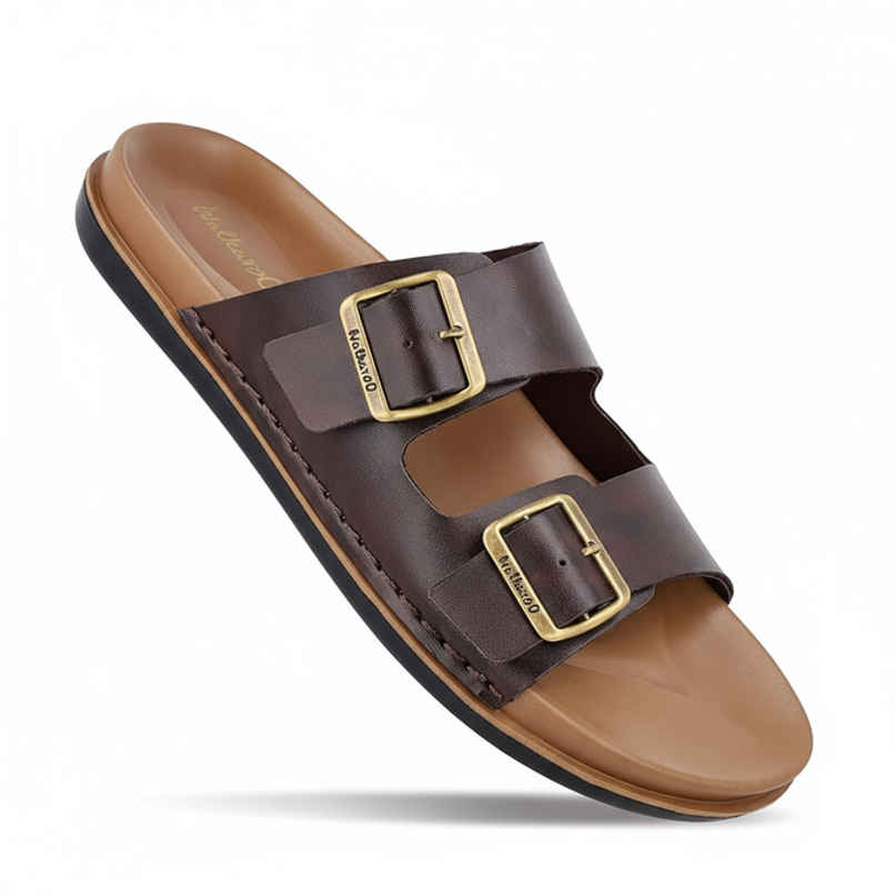 Walkaroo Men's Daily Wear Comfort Sandals - WE1337 Brown UK10