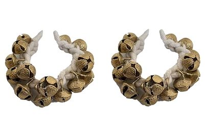 Uapan Brass Ghungroo Small White String Pair 15+15