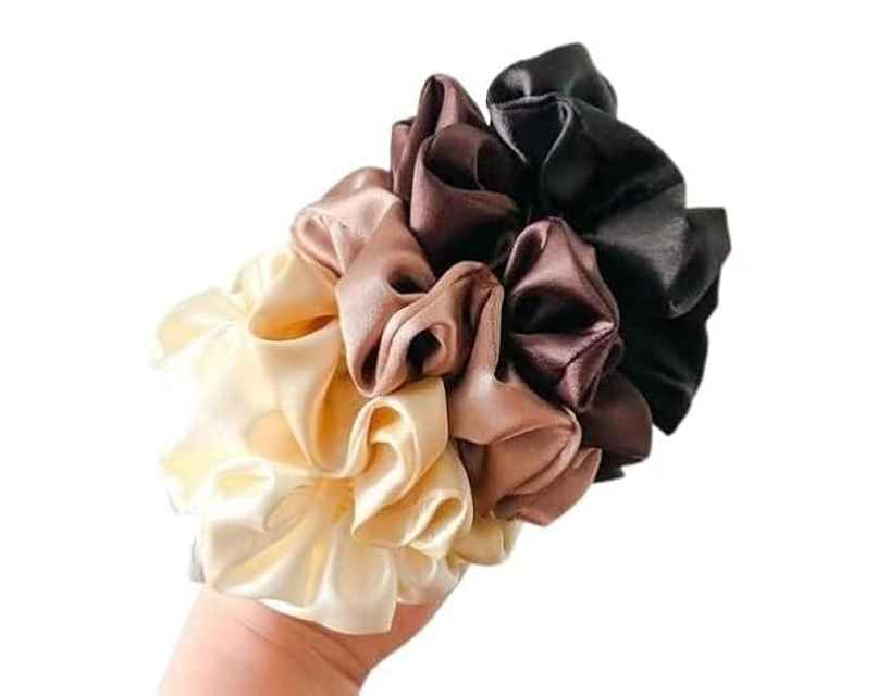 Bronson Professional Silk Satin Scrunchies Large Luxury Bronson Professional Silk Satin Scrunchies Large Luxury