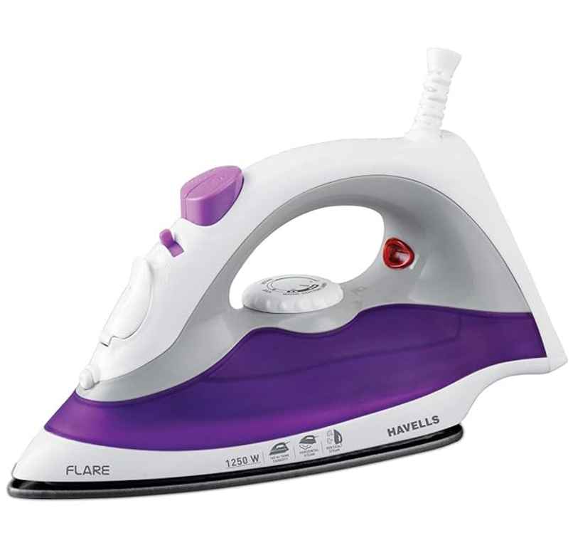 Havells Flare Steam Iron With Teflon Coated Sole Plate 1250 W (Purple)