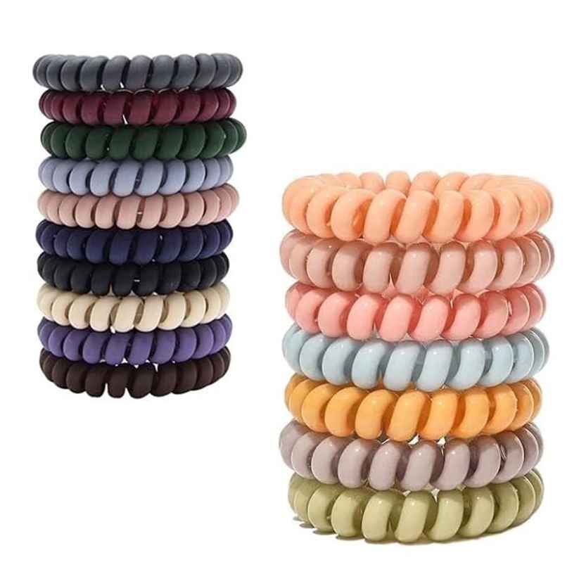 Bronson Professional Spiral Hair Ties Rubber Band Hair Coils Telephone wire | Dark Brown