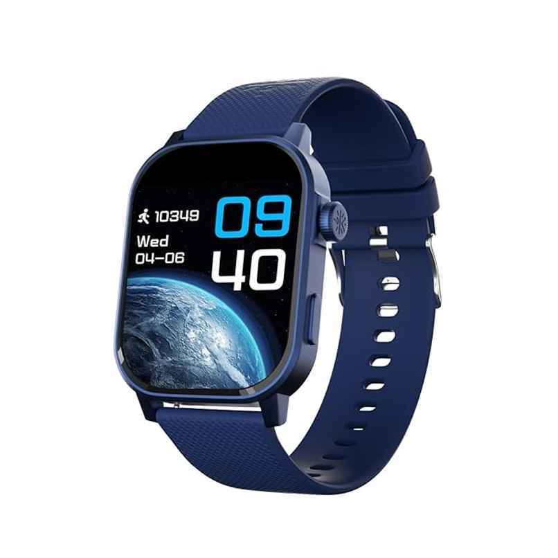 Cultsport Ace X 1.96" AMOLED Display, Live Cricket Score, AOD, BT Calling Smartwatch (Blue)