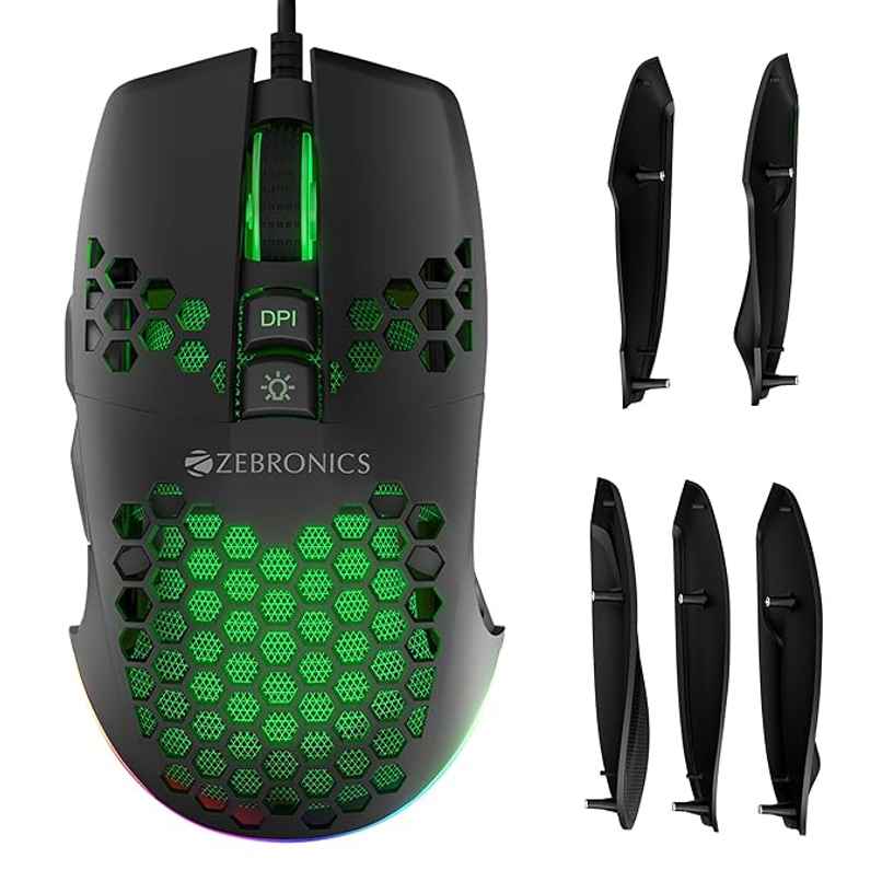 Zebronics Crosshair Premium Gaming Rgb Usb Mouse With Up To 7200 Dpi, Included Custom Magnetic Zebronics Crosshair Premium Gaming Rgb Usb Mouse With Up To 7200 Dpi, Included Custom Magnetic