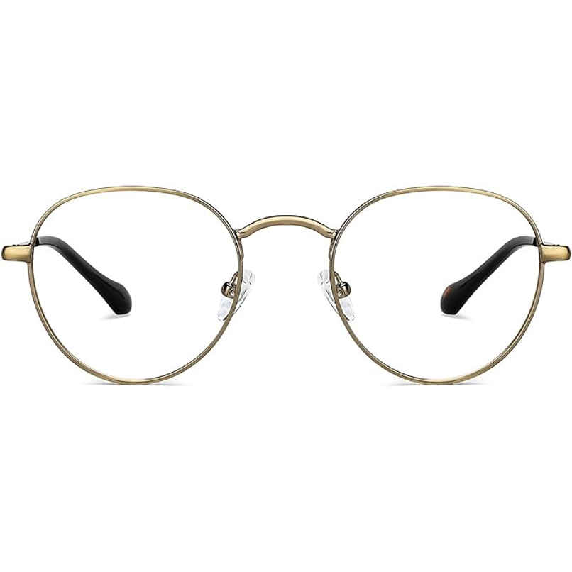 Lenskart Blu Unisex Solid Metal Computer Glasses | Gold - S