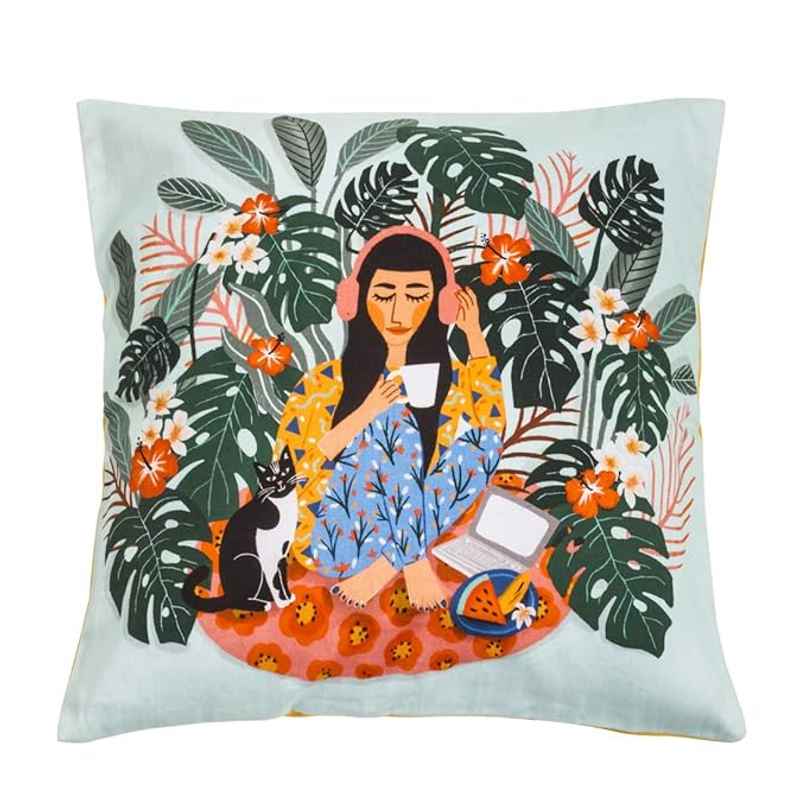 Chumbak Live Slow Printed Cushion Cover Chumbak Live Slow Printed Cushion Cover